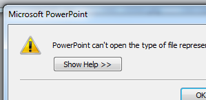 ERROR-Powerpoint cannot open